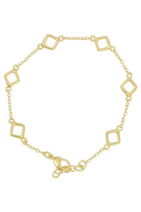 Shop Varnika Arora Gold Plated Cut Work Geometric Bracelet at Aza Fashions Shop_Varnika Arora_Gold Plated Cut Work Geometric Bracelet _at_Aza_Fashions