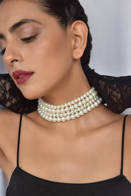 Layered pearl sale choker