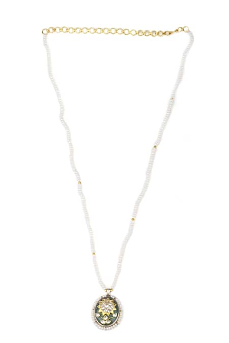 Sangeeta Boochra X Payal Singhal Sara Pendant Necklace With Pearl Chain 