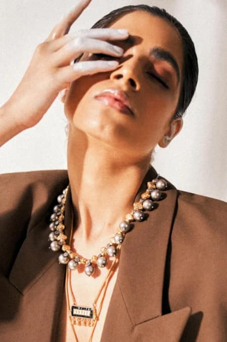 Sangeeta Boochra X Payal Singhal Gold Plated Kundan Benazir Pendant Necklace