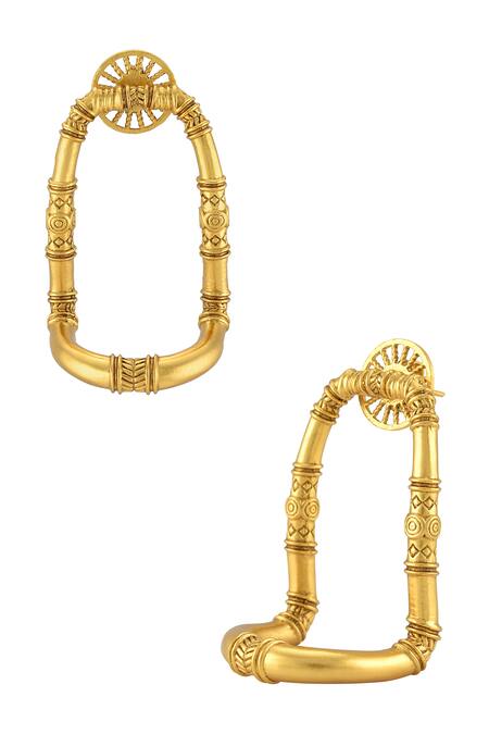 Shop Masaba Gold Plated Ivory Coast Hoops at Aza Fashions Shop_Masaba_Gold Plated Ivory Coast Hoops_at_Aza_Fashions