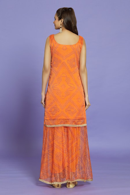 Adara Khan Bandhani Pattern Kurta Set 