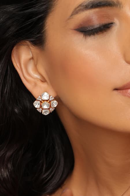 SWABHIMANN Polki Embellished Stud Earrings 