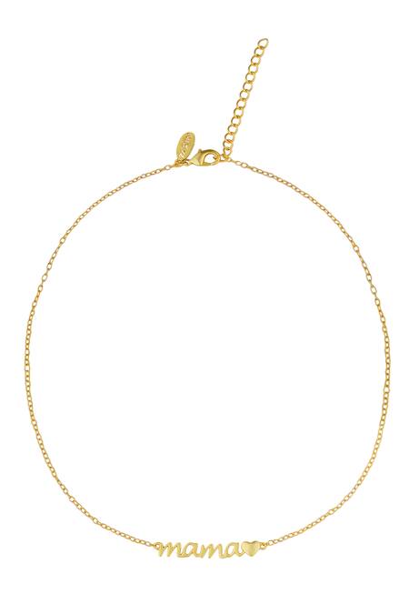 Mama Necklace with Heart Shape Diamond in 14K Yellow Gold | Audry Rose