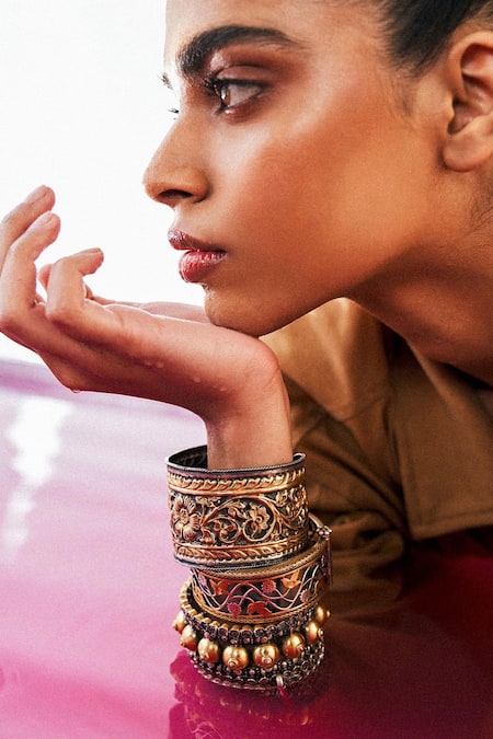 Sangeeta Boochra X Payal Singhal Gold Plated Cut Work Anya Handcrafted Bangle Single Pc 