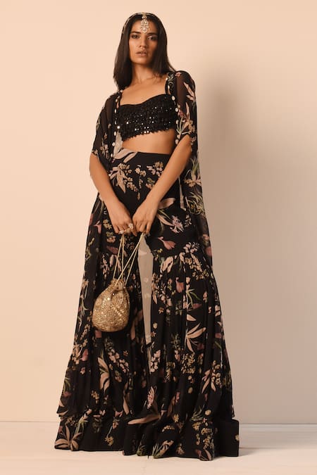 Arpita Mehta Floral Print Cape & Gharara Set 