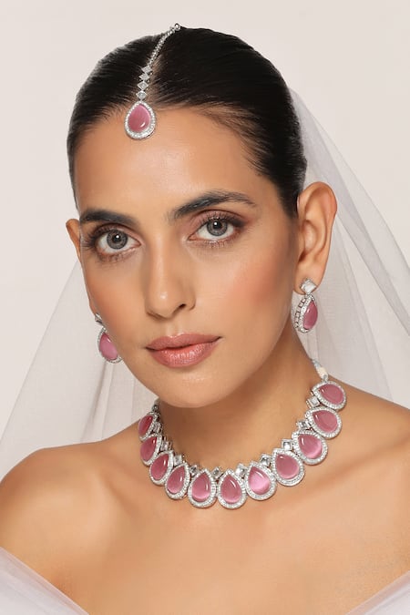 Swabhimann Zirconia Embellished Jewellery Set 
