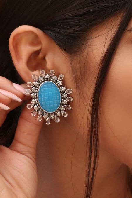 Deep Blue on Silver - Druzy Stud Earrings - Hypoallergenic Posts – Jenna  Scifres Handmade Jewelry