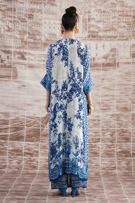 Rajdeep Ranawat Banera Silk Floral Print Kimono Tunic 
