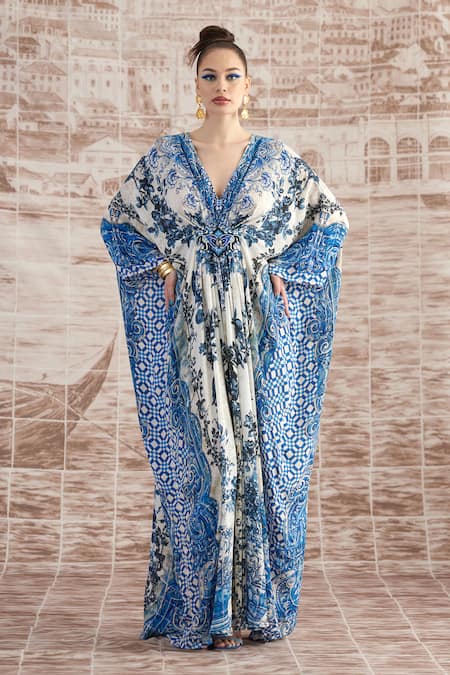 Rajdeep Ranawat Imama Silk Printed Kaftan 