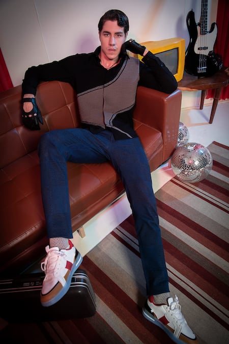 Shop Abkasa Black Polyester, Viscose Embroidery Placement Box Pleat Detail Shirt Online at Aza Fashions Shop_Abkasa_Black Polyester, Viscose Embroidery Placement Box Pleat Detail Shirt _Online_at_Aza_Fashions