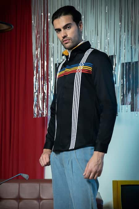 Buy_Abkasa_Black Cotton Embroidery Karaoke Shirt _Online_at_Aza_Fashions