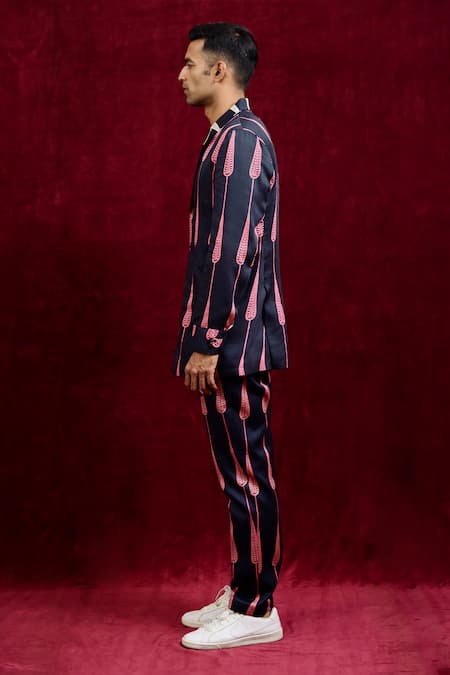 Gaurav Katta Black Modal, Cotton Euphorbia Hand Painted Blazer Online at Aza Fashions Gaurav Katta_Black Modal, Cotton Euphorbia Hand Painted Blazer _Online_at_Aza_Fashions