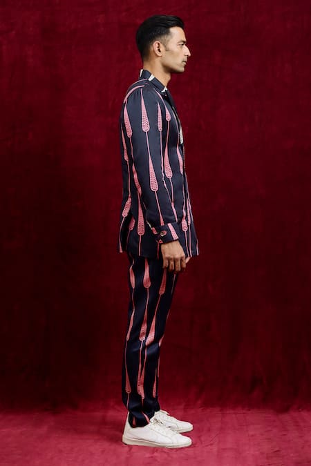 Buy Gaurav Katta Black Modal, Cotton Euphorbia Hand Painted Blazer Online at Aza Fashions Buy_Gaurav Katta_Black Modal, Cotton Euphorbia Hand Painted Blazer _Online_at_Aza_Fashions