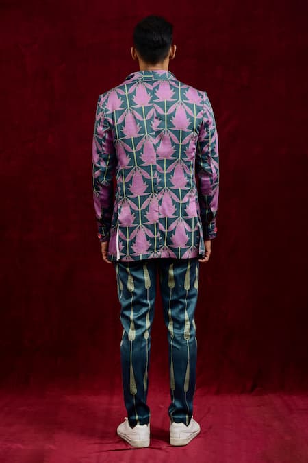 Gaurav Katta Hand Painted Lotus Blazer 