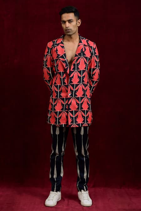 Gaurav Katta Contrast Hand Painted Blazer 