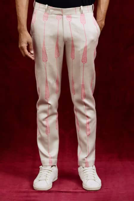 Gaurav Katta Pink Moda Silk Hand Paint Abstract Trouser Online at Aza Fashions Gaurav Katta_Pink Moda Silk Hand Paint Abstract Trouser _Online_at_Aza_Fashions