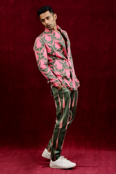 Gaurav Katta Green Moda Silk Hand Paint Abstract Straight Fit Trouser Online at Aza Fashions Gaurav Katta_Green Moda Silk Hand Paint Abstract Straight Fit Trouser _Online_at_Aza_Fashions