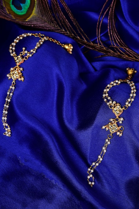 Just Shradhas Kundan Embellished Haathphool Set of 2 