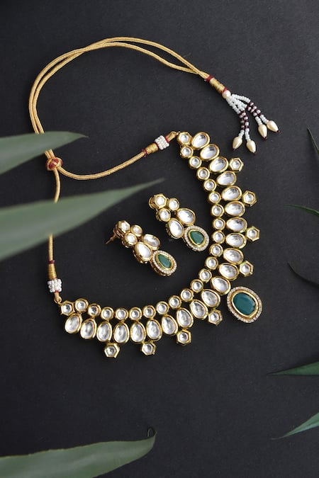 Swabhimann Kundan & Stone Embellished Necklace Set 