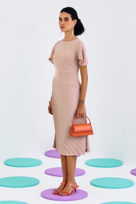 Veni Infantino Pleated Midi Dress, Turquoise, Style 992034D | Cilento  Designer Wear