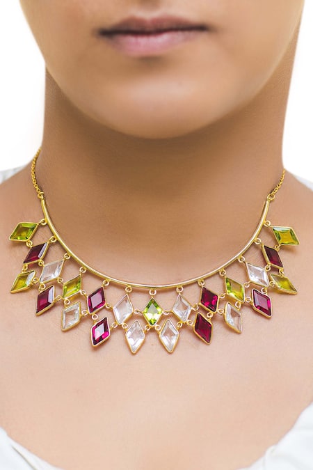 Varnika Arora Gold Plated Stone Choker 
