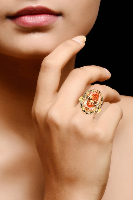 Ring with Carnelian gemstone made in 925 silver | gemstone jewelry | c