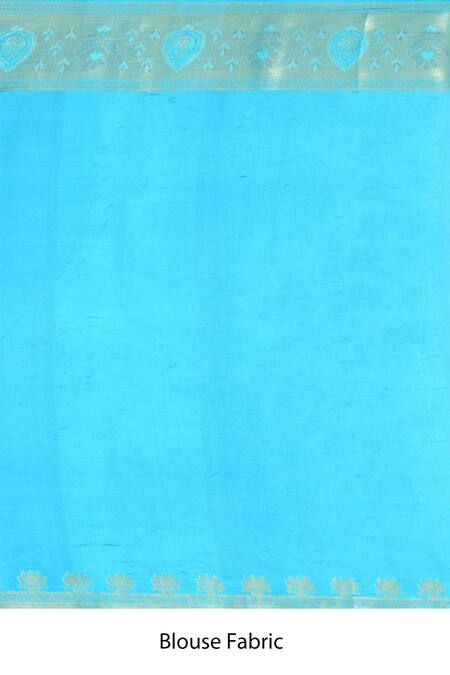 Samyukta Singhania_Blue Silk Woven Saree With Running Blouse _Online_at_Aza_Fashions