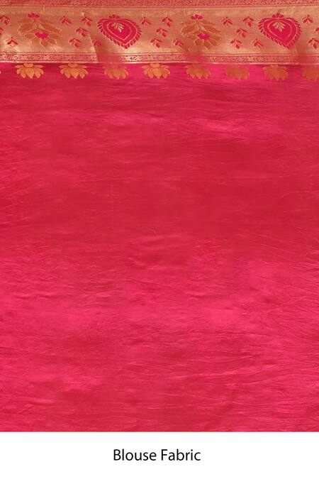 Samyukta Singhania_Cream Silk Embroidery Colorblock Saree With Running Blouse _Online_at_Aza_Fashions