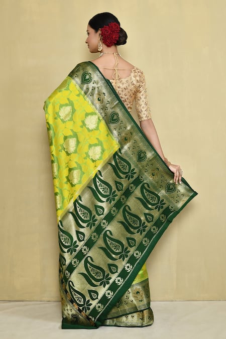 Samyukta Singhania Paisley & Floral Woven Saree With Running Blouse 
