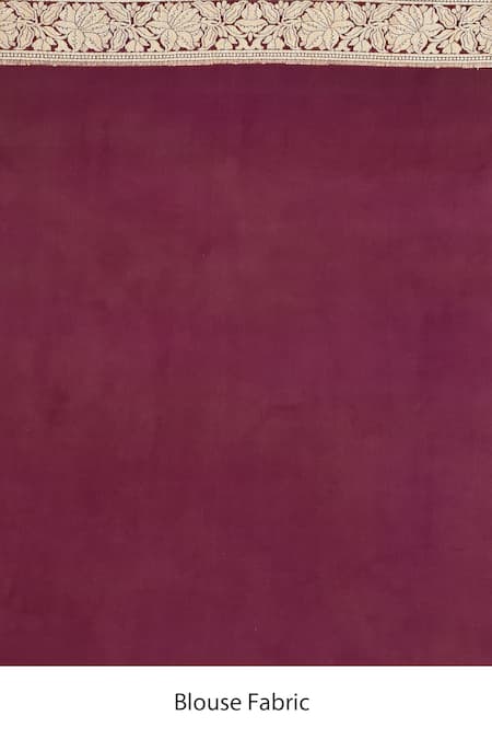 Samyukta Singhania_Wine Chiffon, Georgette Embroidery Botanic Woven Saree With Running Blouse _Online_at_Aza_Fashions
