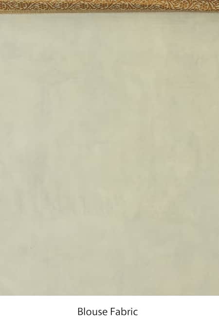 Samyukta Singhania_White Chiffon, Georgette Botanic Pattern Saree With Running Blouse _Online_at_Aza_Fashions