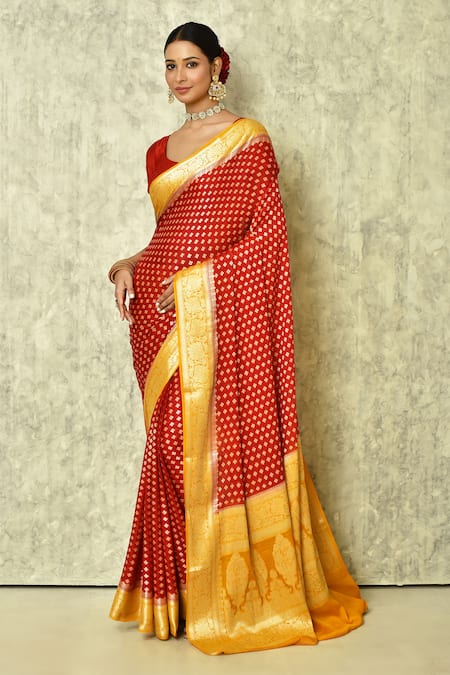 Samyukta Singhania Bloom Woven Saree With Running Blouse 