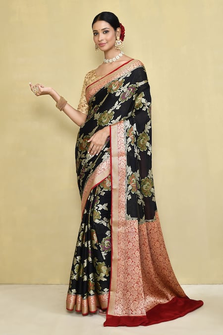 Samyukta Singhania Floret Woven Saree With Running Blouse 