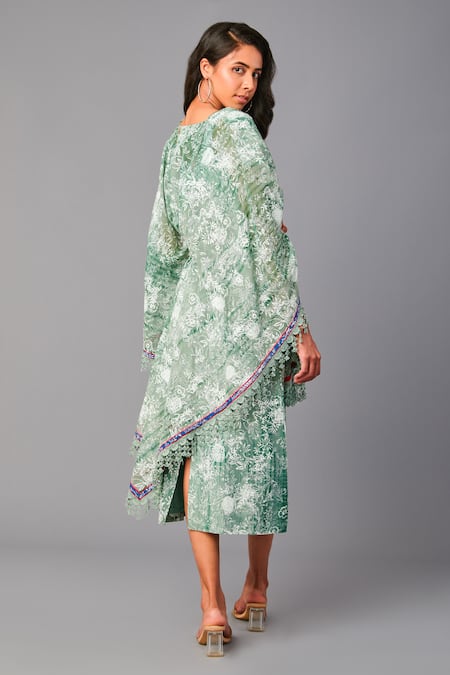 Poonam Dubey Floral Print Dress With Jacket 