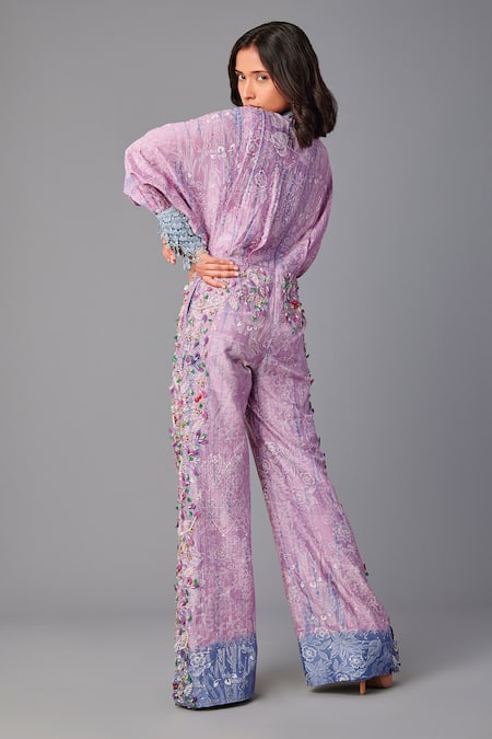 Poonam Dubey Embroidered Wrap-Over Dress 