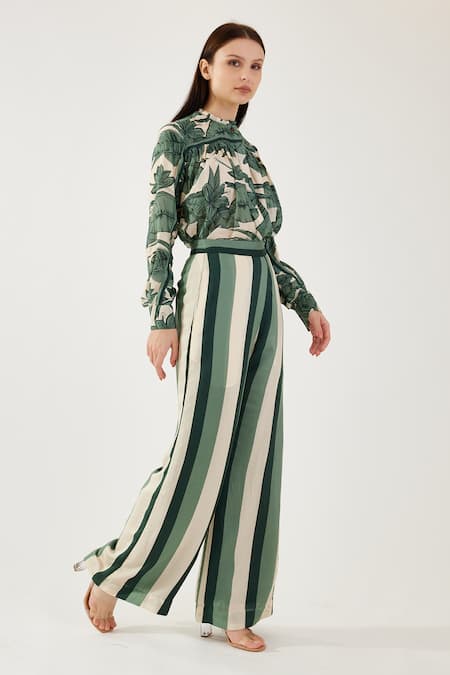 Buy Koai Cream Cotton, Silk Embroidery Collared Foliage Pattern Shirt Online at Aza Fashions Buy_Koai_Cream Cotton, Silk Embroidery Collared Foliage Pattern Shirt _Online_at_Aza_Fashions