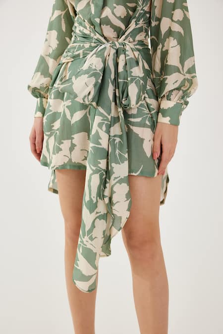 Buy Koai Beige Cotton, Silk Embroidery Shawl Neck Blossom Pattern Shirt Online at Aza Fashions Buy_Koai_Beige Cotton, Silk Embroidery Shawl Neck Blossom Pattern Shirt _Online_at_Aza_Fashions