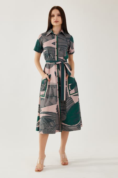 KoAi Tropical Pattern Shirt Dress 