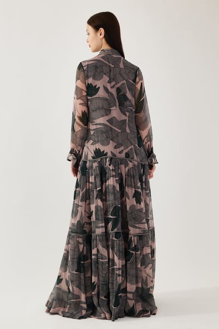 Koai Floral Pattern Belted Dress 