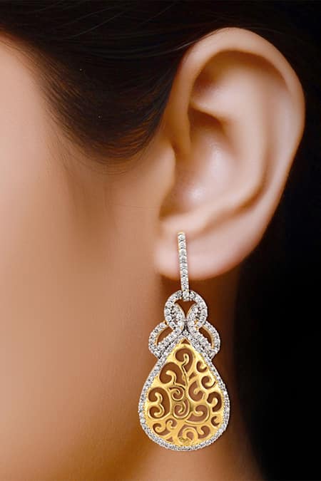 Buy Accessher Alloy Steel Antique Gold-Plated Studded Filigree Drop Earrings  For Women Online at Best Prices in India - JioMart.