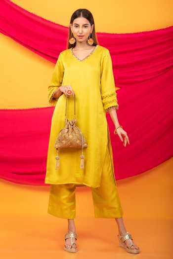 Monk & Mei By Sonia Anand Gulnaar Lahori Kurta & Pant Set 