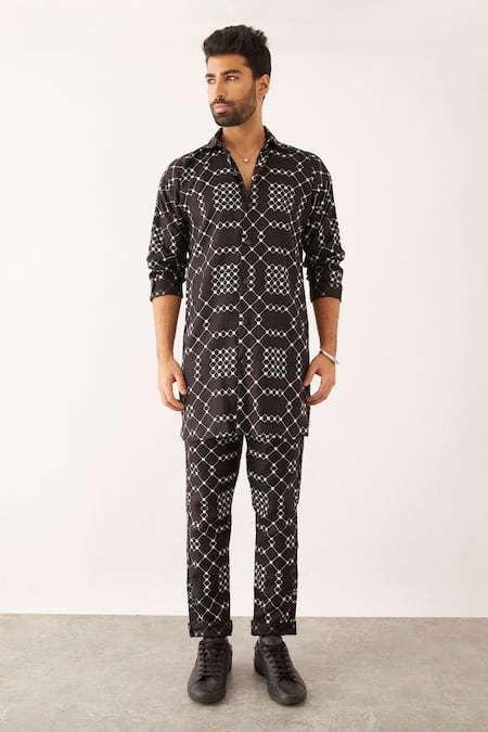 Son of A Noble Snob Aazz Balance Print Shirt & Trouser Set 