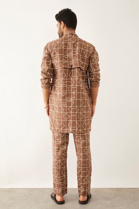 Son Of A Noble Snob Bab Fuzz Print Shirt & Trouser Set 