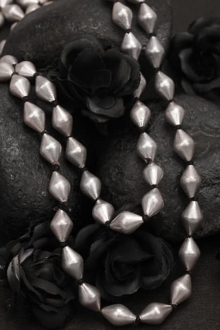 Buy_Sangeeta Boochra_Silver Plated Handcrafted Layered Necklace _Online_at_Aza_Fashions