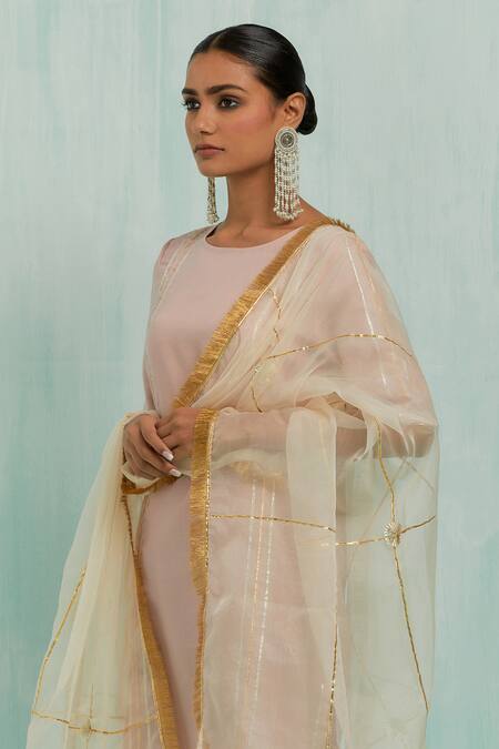 Buy The Indian Cause Pink Cotton, Chiffon Gota Patti Two Tone Lace Embellished Kurta Salwar Set Online at Aza Fashions Buy_The Indian Cause_Pink Cotton, Chiffon Gota Patti Two Tone Lace Embellished Kurta Salwar Set_Online_at_Aza_Fashions