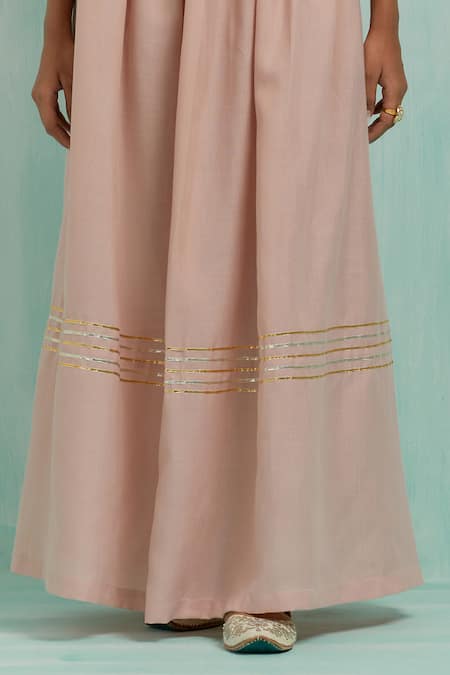 Shop The Indian Cause Pink Cotton Gota Patti Pastel Placed Embellished Lehenga With Blouse Online at Aza Fashions Shop_The Indian Cause_Pink Cotton Gota Patti Pastel Placed Embellished Lehenga With Blouse _Online_at_Aza_Fashions