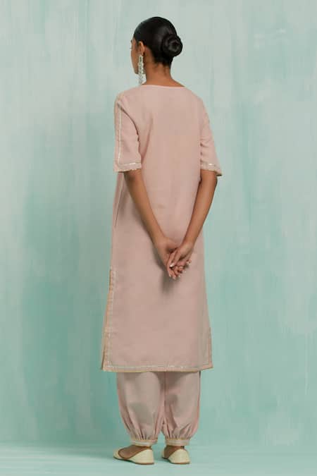 The Indian Cause Gota Lace Lined Kurta With Salwar 
