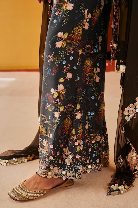 Buy Priyanka Singh Black Silk Sequins, Zari, Embroidery Embellished Jacket And Flared Pant Set Online at Aza Fashions Buy_Priyanka Singh_Black Silk Sequins, Zari, Embroidery Embellished Jacket And Flared Pant Set _Online_at_Aza_Fashions