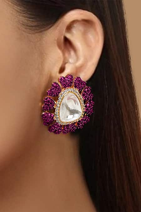 SUNFLOWER 925 Stud Earrings with Simulated Diamond | Stud earrings,  Beautiful earrings, Silver fashion